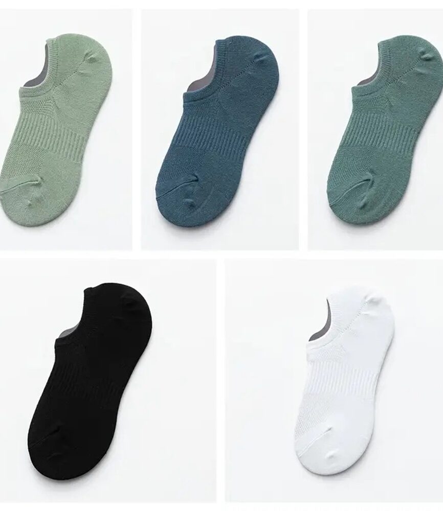 5 Pairs Men's Mesh Breathable No-Show Socks Assorted Palette