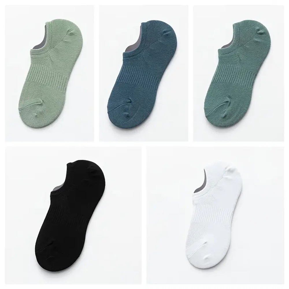5 Pairs Men's Mesh Breathable No-Show Socks Assorted Palette