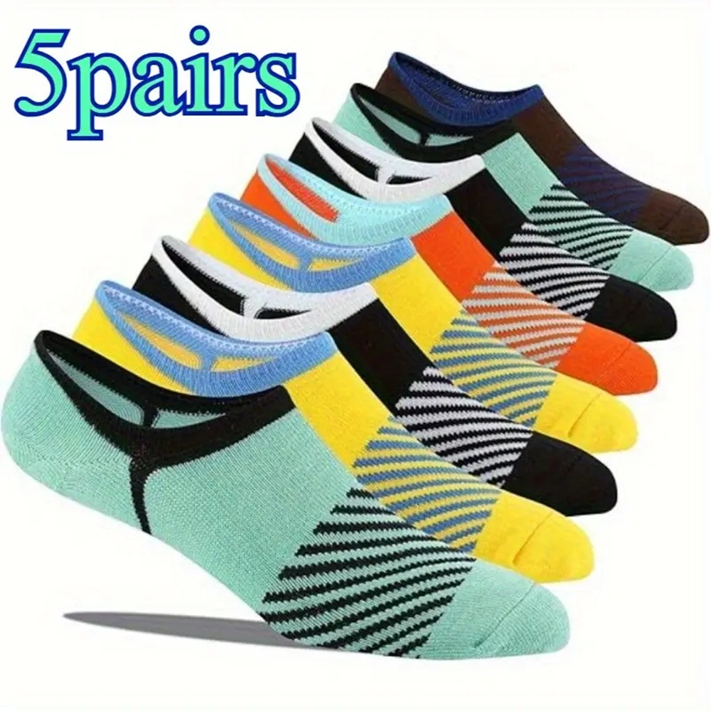 Aqua Green Diagonal Stripe Low-Cut Sock on Foot