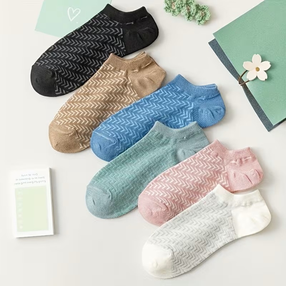 Dusty Rose and Clean White Low-Cut Socks