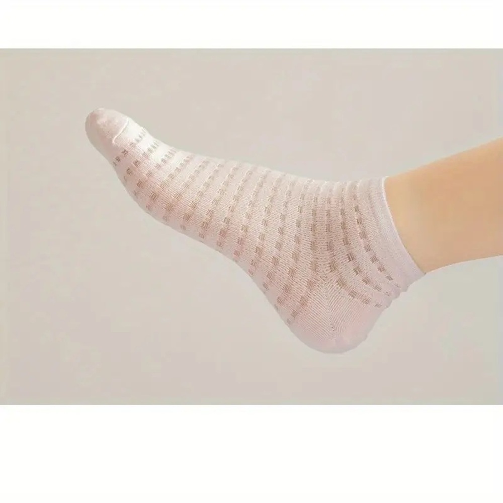 Pointelle Eyelet Mesh Sock on Foot with Sneaker