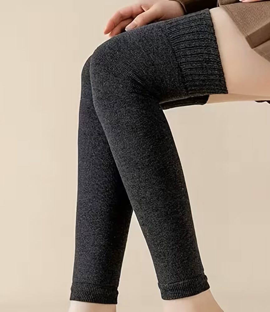 Footless Knee-High Warmers with Bare Feet and Loungewear