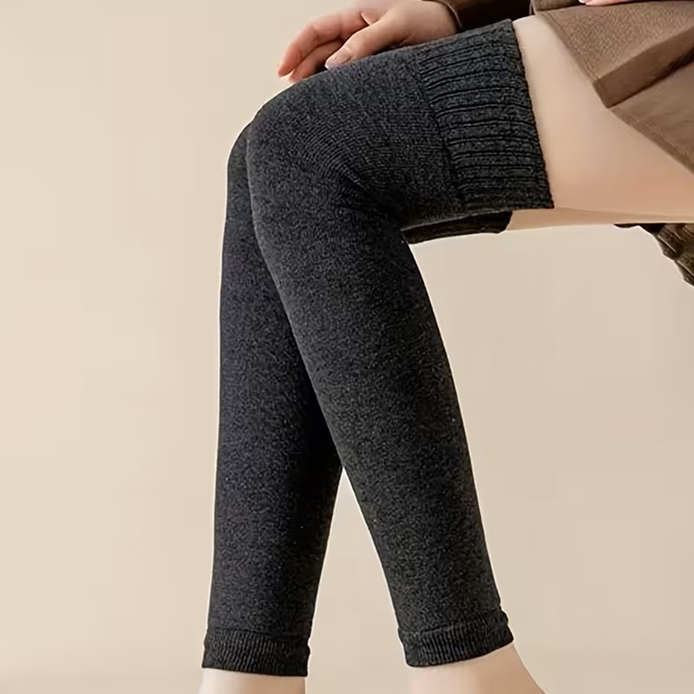 Footless Knee-High Warmers with Bare Feet and Loungewear