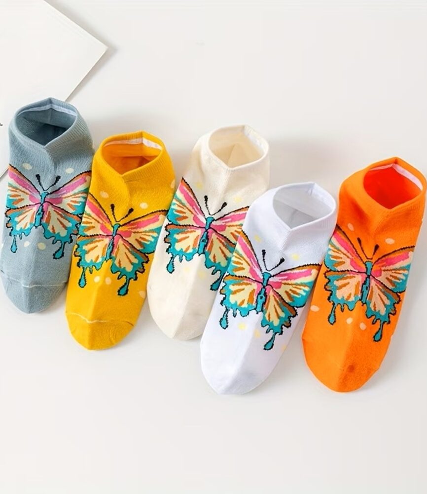 Bright Yellow and Cream Butterfly Knit Pattern