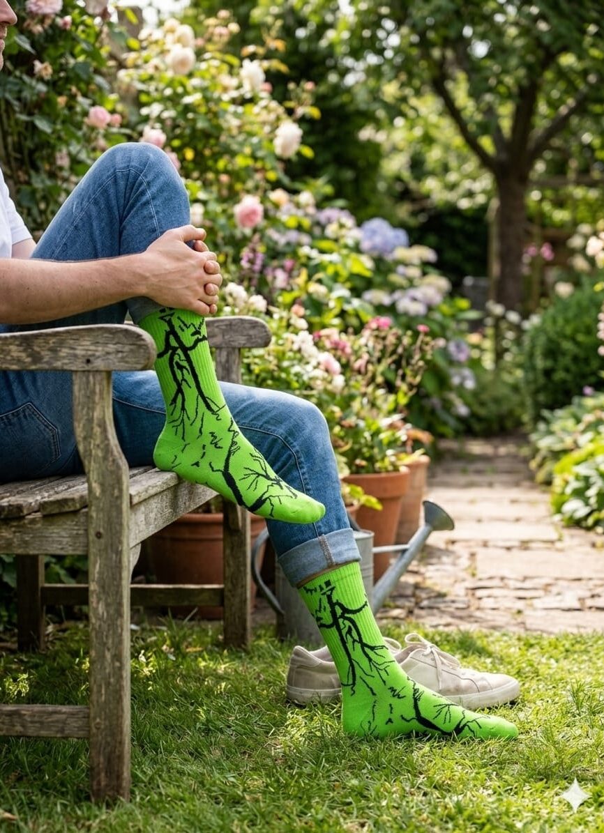 Sneakers Styled with Urban Streetwear Lightning Socks