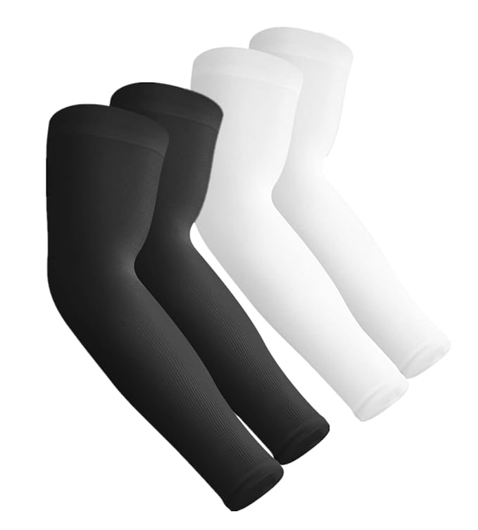 UV Sun Protection Cooling Compression Arm Sleeves (Pack of 2 Pairs / 4 Pcs)