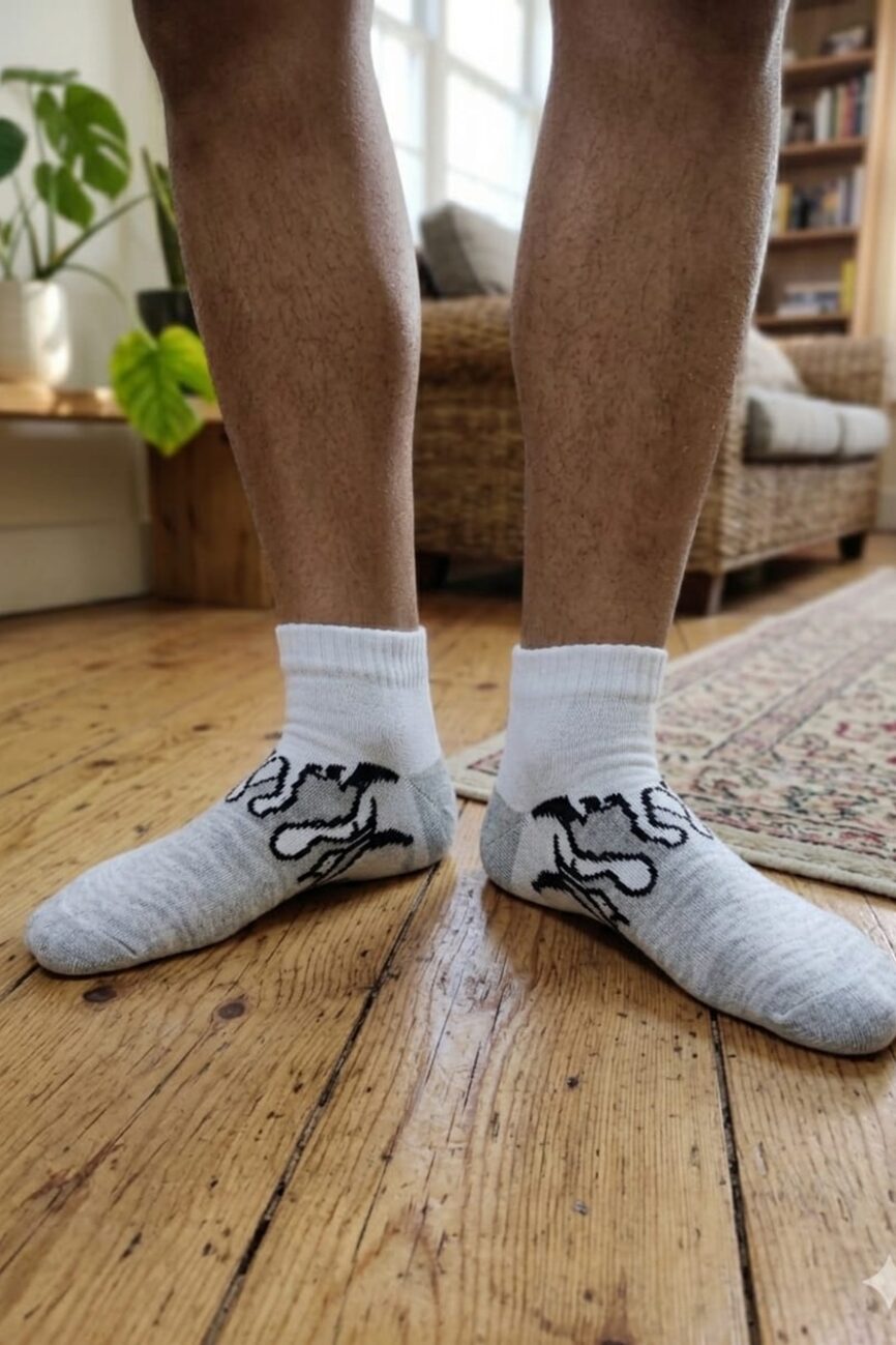 Ribbed Elastic Ankle Cuff and Stay-Up Welt
