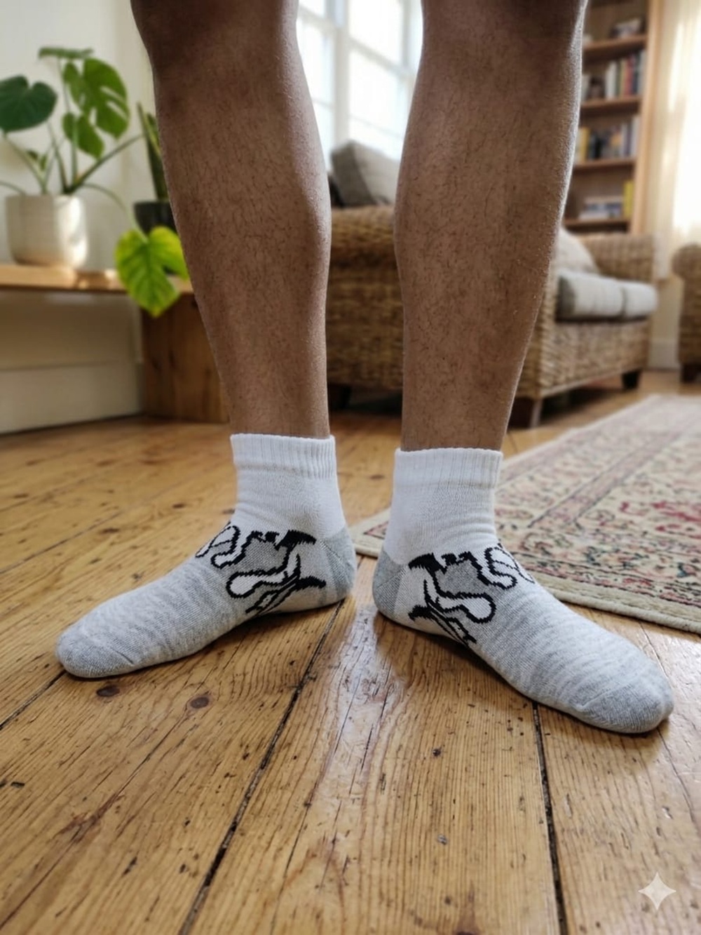 Ribbed Elastic Ankle Cuff and Stay-Up Welt