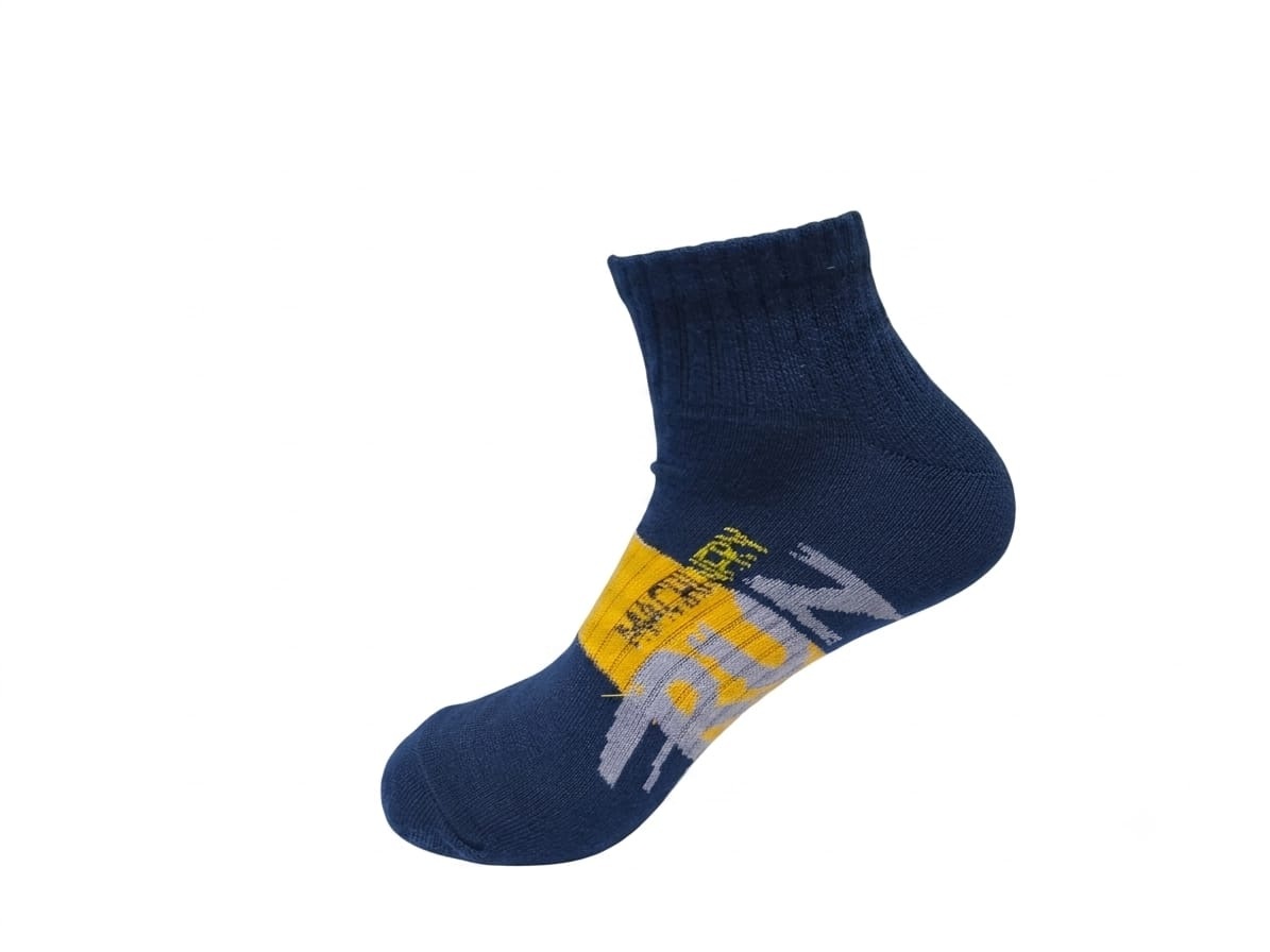 Black and Lime Green MACHINERY Graphic Sock
